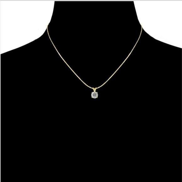1ct Lab Grown Diamond Necklace | G VS Round Brilliant | 14K Gold - Picture 6 of 6